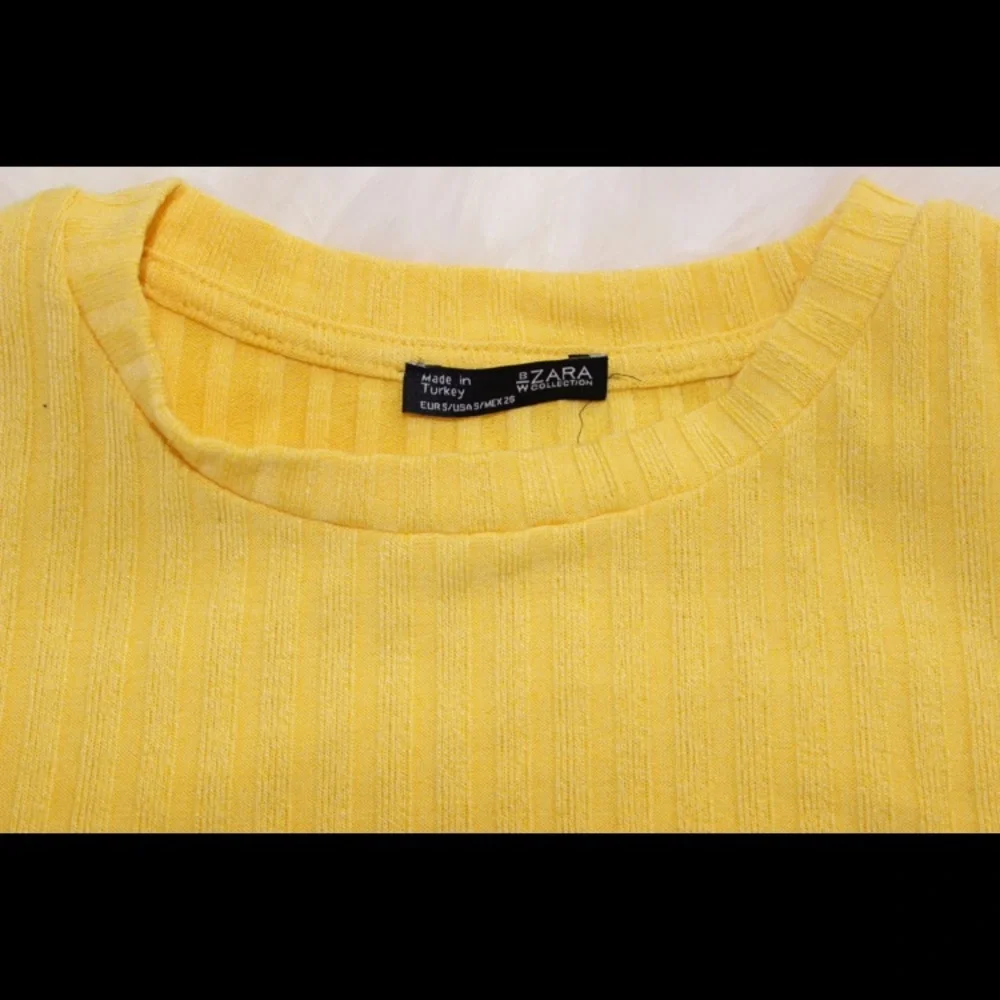 Zara Yellow Ribbed Knit Top - Picture 2 of 3